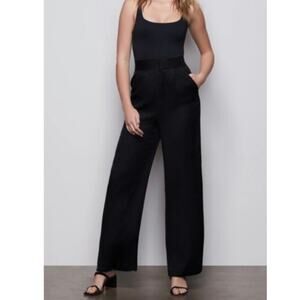 Good American 80s Leopard Jacquard Pants Wide Leg Flowy High Waist Size Medium